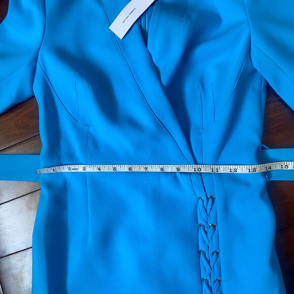 *NWT* Karen Millen Aqua Belted Lace Up "Forever" Midi Dress - Size 4 - Picture 14 of 16